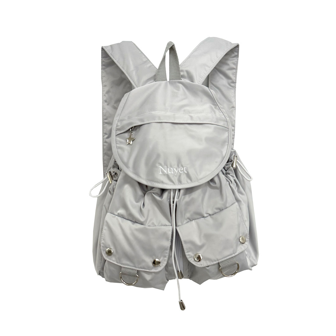 Grey round pocket backpack | 루앱